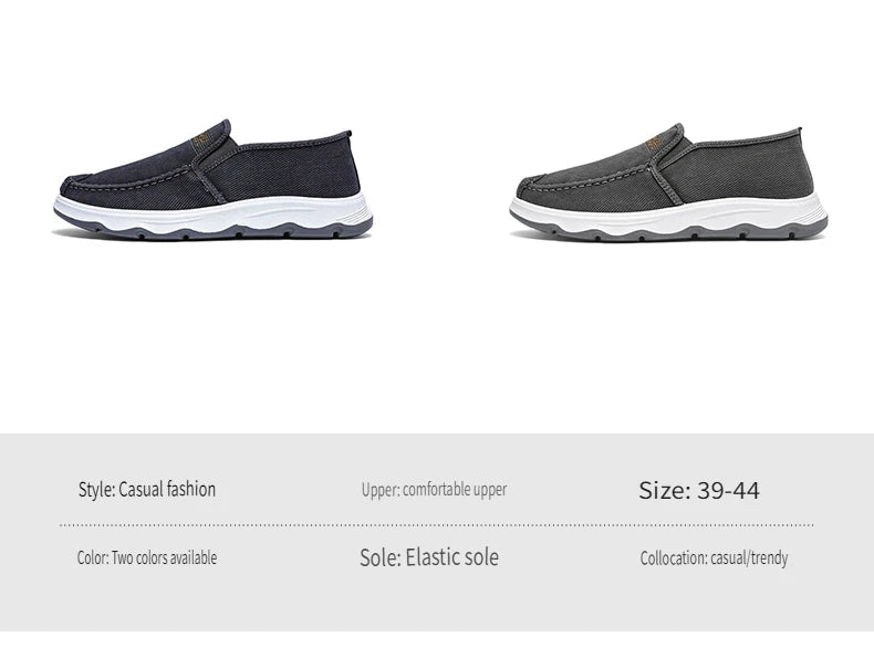 2025 Spring/summer New Style One-piece Dad's Shoes with Soft Sole, Comfortable Flat Bottom Shoes,Canvas Men's Shoes