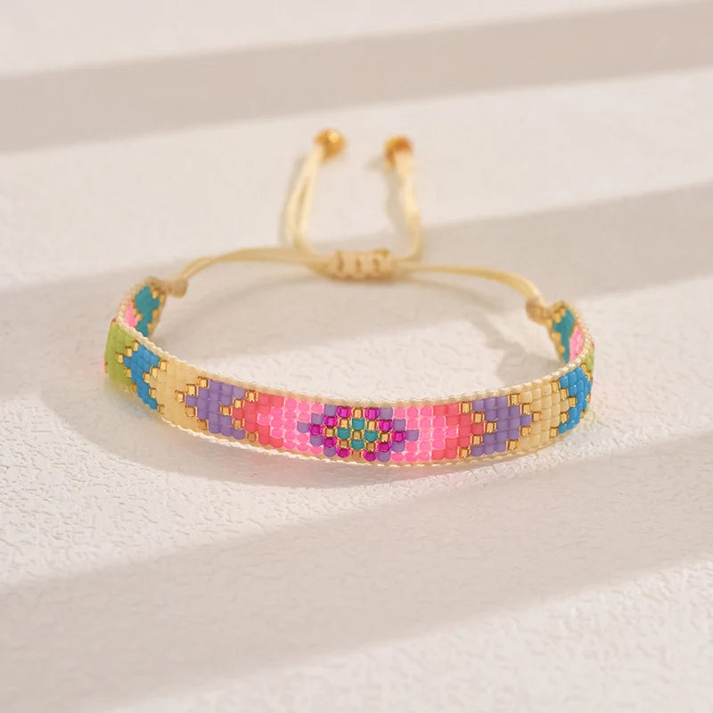 4Pcs/Set Miyuki Beads Bracelet Couple Bracelets Set Gift Lovers' Jewelry Handmade Loom Woven Jewellery Wide Pulseras