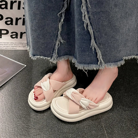 Women's Slippers Fashion Spring and Summer Outdoor Color-blocking Fashion, Versatile and Trendy Brand Flat Anti-slip Sandals - Premium Kiosk