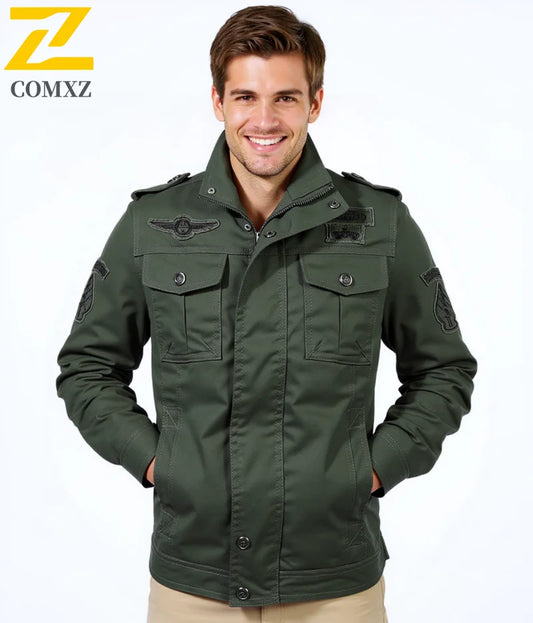 2025 Mens Jacket Fashion Trend Workwear Vintage Coat Winter Warm Windproof Casual Outwear Military jacket pilot