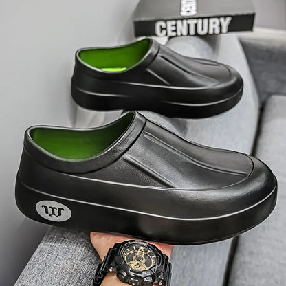 Women's Slippers Are All Season Anti Slip Waterproof Thick Soled Fashionable Simple Rain Boots for Couples Chefs Doctors Nurses - Premium Kiosk
