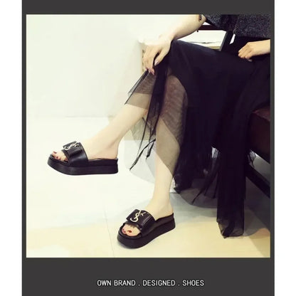 Women Slippers Summer Anti-slip Shoes Platform Design Trend Casual Fashion Sandals Casual Outside Non-slip Slippers Slides Women