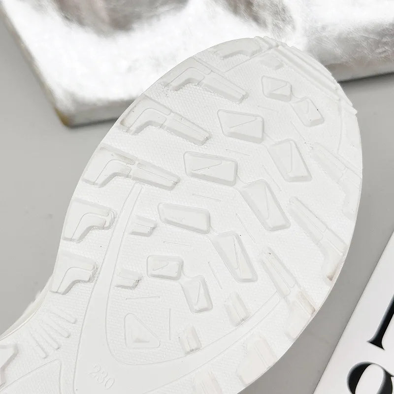Women's Dad Shoes Thick Sole Heightening 2025 Spring Autumn Pure Color Adult Laced Comfortable Polyurethane Casual Sports Shoes