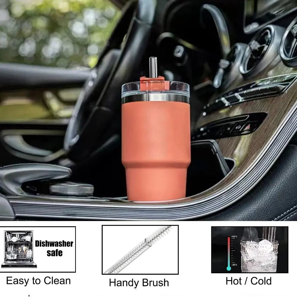 4-8pcs Reusable Straws Set for Stanley Cups 12 Inch Suitable for 20-40oz Cups Comes with Complimentary Cleaning Brushes