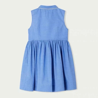 2025 New Kids Clothes Daily Wear Smocked Girls Dress Cotton ChildrenVacation Outfits Summer Casual Green Dresses  Matching