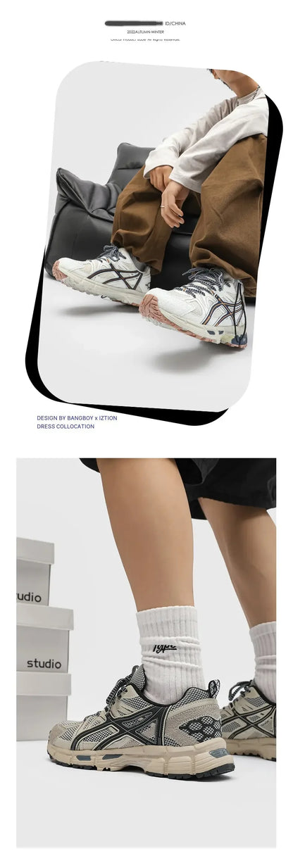 2025 Spring New Men's Fashion Network Surface Breathable Sports Daddy Shoes All Casual Comfortable Running Mountaineering Shoes