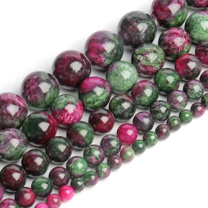 4-12mm Persian Jades Beads Smooth Spacer Jasper Stone Beads Loose Round for Jewelry Charms Bracelets Making DIY Accessory
