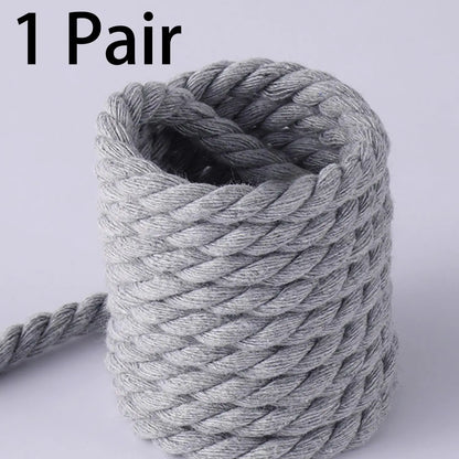 2PCS 120CM Thick Cotton Line Weaving Twisted Rope Bold Shoelaces Women Men Sneakers Low-top Canvas Shoe Laces Strings