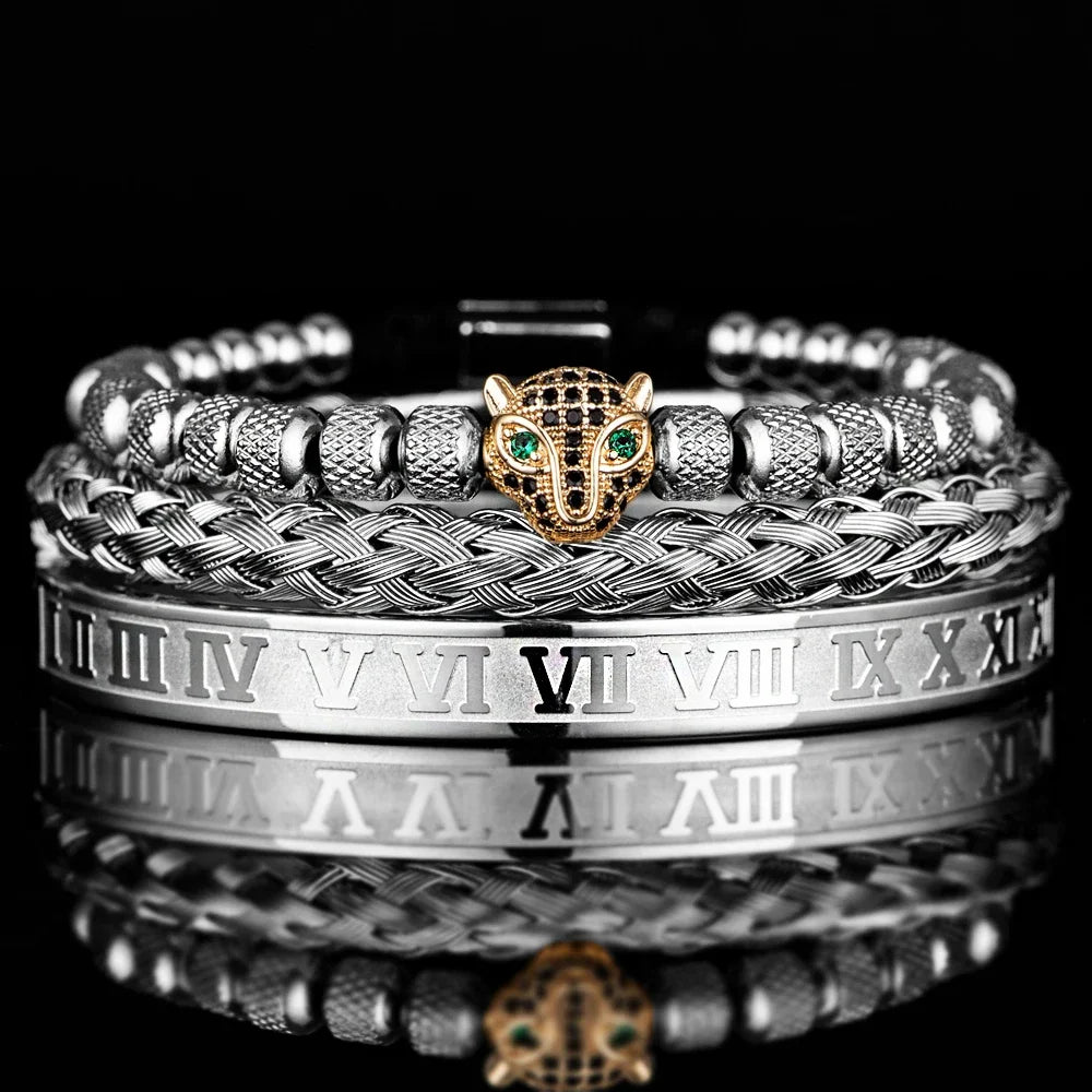 3pcs/set Luxury Set Trendy customized Bracelets wholesale Men Jewelry Bracelets