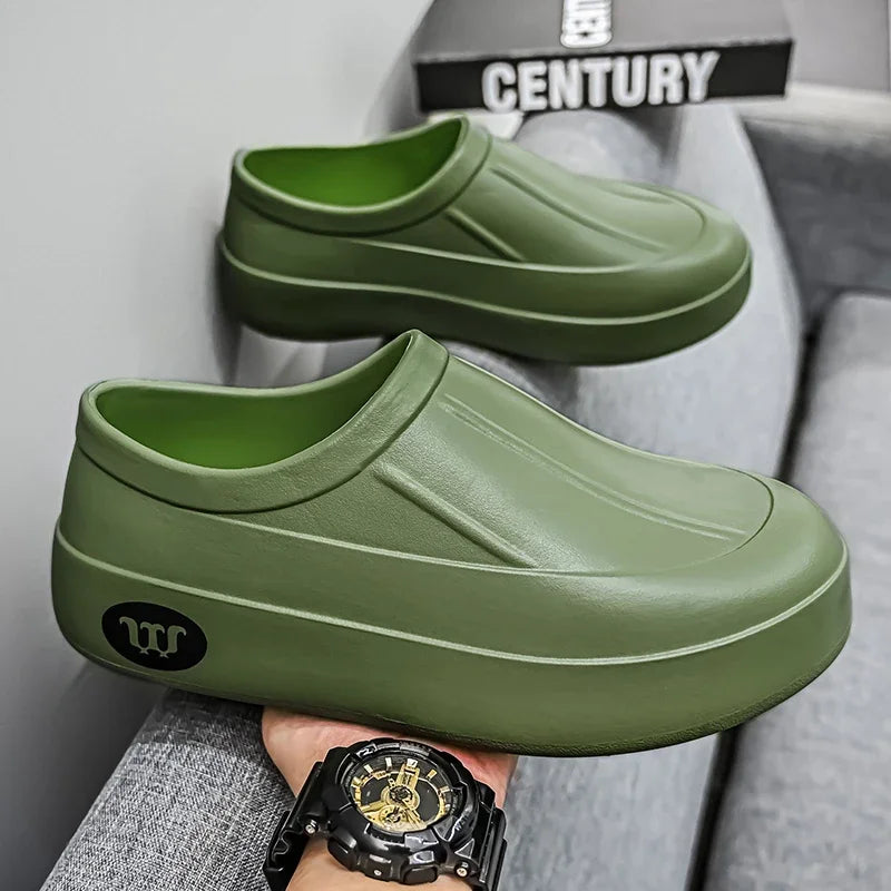 Women's Slippers Are All Season Anti Slip Waterproof Thick Soled Fashionable Simple Rain Boots for Couples Chefs Doctors Nurses - Premium Kiosk