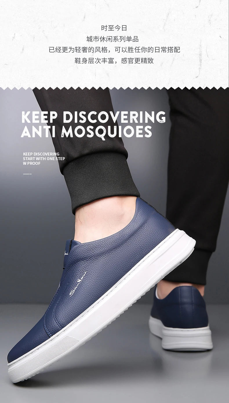 2025 Summer New Mens Loafers Trend Concise Casual Shoes Fashion Urban Leisure Leather Shoes Comfortable Convenient Board Shoes