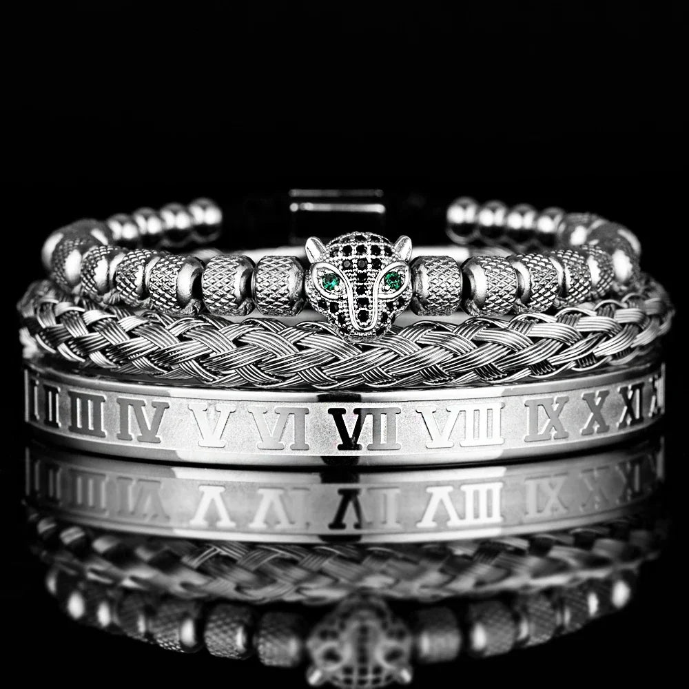 3pcs/set Luxury Set Trendy customized Bracelets wholesale Men Jewelry Bracelets