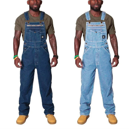 Mens Jeans Cargo Trousers Overalls for Men Fashion Denim Jumpsuit Oversized Bib Pants Men's Clothing Straight Streetwear - Premium Kiosk