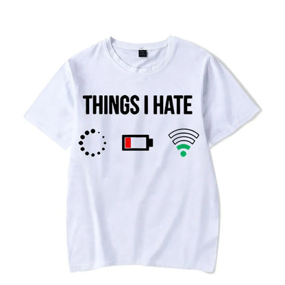T Shirts for Men Vintage T-shirts Fashion Trend Men Camisas This I Hate Printed T-shirt Luminous Summer T-shirts Tops Camisetas