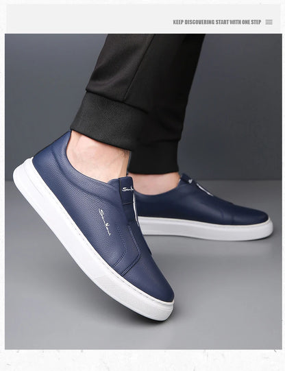 2025 Summer New Mens Loafers Trend Concise Casual Shoes Fashion Urban Leisure Leather Shoes Comfortable Convenient Board Shoes