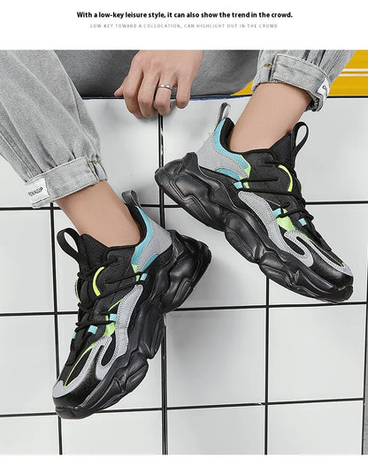 2025 new fashion platform daddy shoes men's ins port fashion shoes male personality popular leisure running shoes