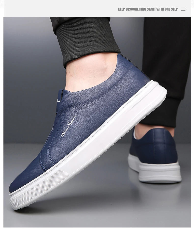 2025 Summer New Mens Loafers Trend Concise Casual Shoes Fashion Urban Leisure Leather Shoes Comfortable Convenient Board Shoes