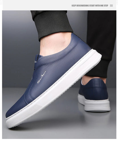 2025 Summer New Mens Loafers Trend Concise Casual Shoes Fashion Urban Leisure Leather Shoes Comfortable Convenient Board Shoes