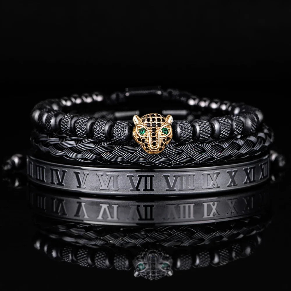 3pcs/set Luxury Set Trendy customized Bracelets wholesale Men Jewelry Bracelets