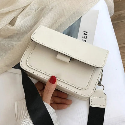 Women's Crossbody Bag New Small Square Bag Trendy Fashion Casual Simple Wide Shoulder Strap Retro One Shoulder Messenger Bag