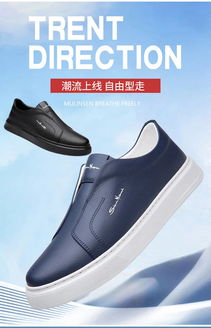 2025 Summer New Mens Loafers Trend Concise Casual Shoes Fashion Urban Leisure Leather Shoes Comfortable Convenient Board Shoes