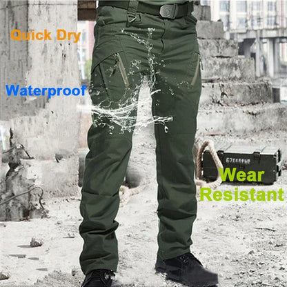 Men Cargo Pants Trousers Multi-pocket Waterproof Wear-resistant Casual Training Overalls Clothing Comfortable Breathable