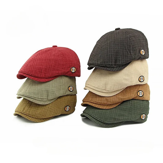 2025 New Hats for Men and Women Wearing British Retro Beret Hat Fashion Casual Berets Caps for Women Solid Color Adjustable Cap