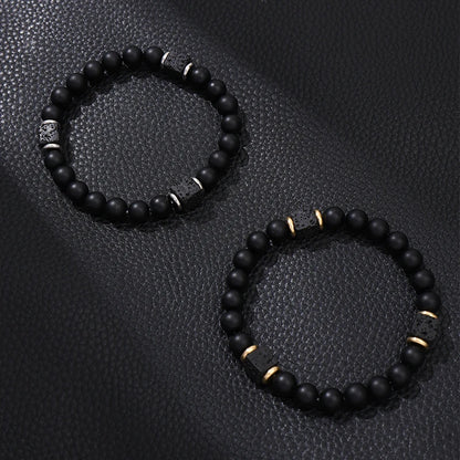 2pcs/set New Magnetic Bracelets and Necklace Set Men Nature Stone Bead Couple Bracelets Set for Women Health Care Help Weight Lo