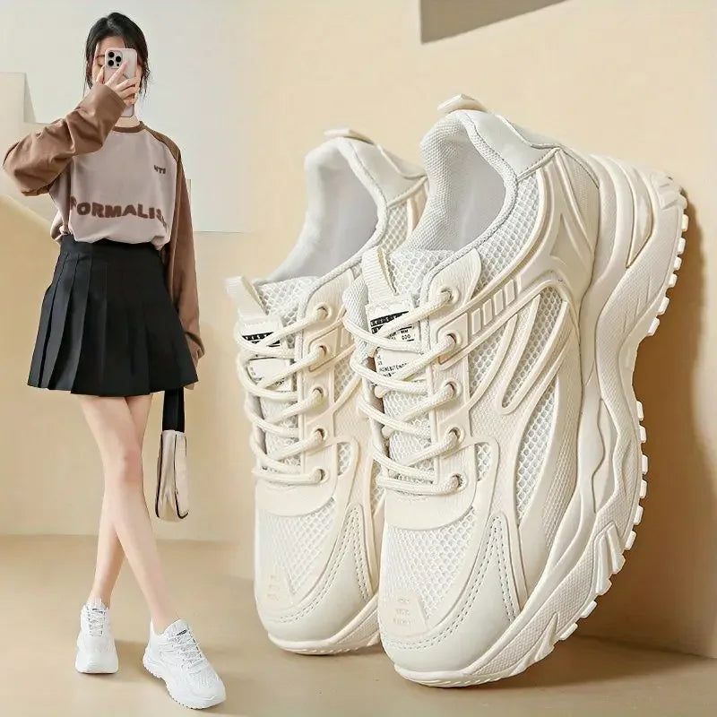 Women's Dad Shoes 2024 New High on Platform Ladies Footwear Original Arrival Comfortable and Elegant Sale Offers Aesthetic Cheap
