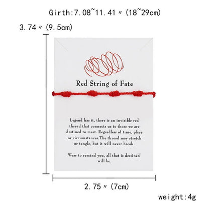 2Pcs/Set 7 Knots Red String Bracelet for Women Men Lucky Amulet Handmade Rope Bracelets Friendship Couple Wristband Jewelry Gift
