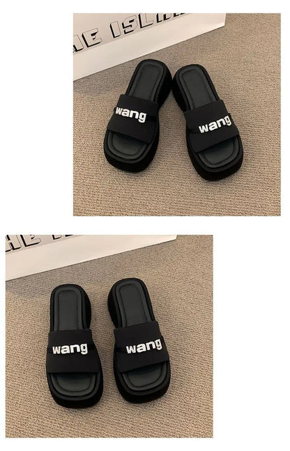 Women's Slippers 2025 New Fashion Comfortable Platform Sandals Concise Outdoor Women‘s Closed Toe Beach Muje Summer Shoes - Premium Kiosk