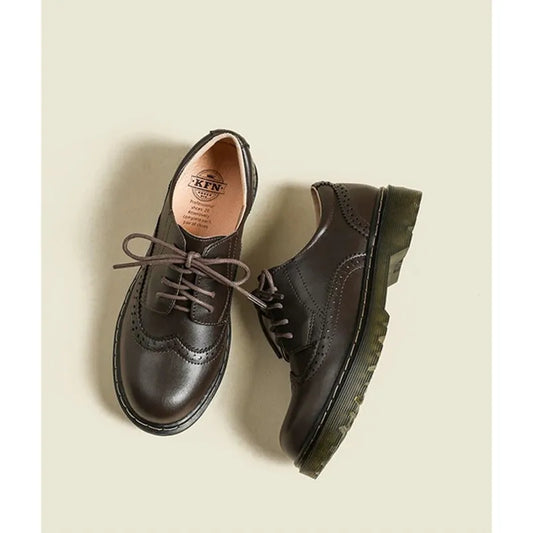 Woman Brogue Shoes Woman Platform Oxford Shoes Flats British Style Vintage Cut-Outs Flat Casual Women Shoes Oxford Shoes Retro