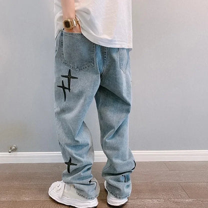 Jeans Men Wide Leg Cargo Pants Streetwear Baggy Men Korean Fashion Loose Straight Male Clothing Y2K Hip Hop Style Male Trousers - Premium Kiosk