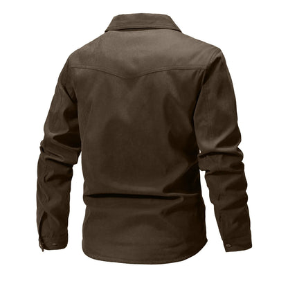 Casual Men's Jacket Men's Jackets Spring Flannel Lined Shirt Coat  Men's Jackets Windproof Western Cowboy Casual Coat