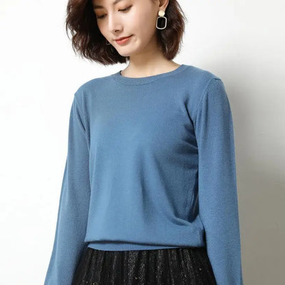 Women Sweaters 2024 O-neck Long Sleeve Autumn Winter Pullovers Fashion Korean Sweaters Bottoming Shirts Slim Knitwear Jumpers