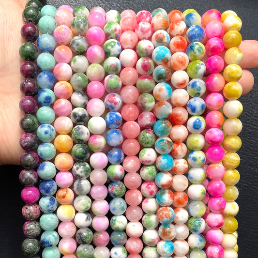 4-12mm Persian Jades Beads Smooth Spacer Jasper Stone Beads Loose Round for Jewelry Charms Bracelets Making DIY Accessory