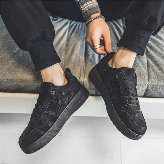 Autumn Suede Men’s Black Sneakers Retro Cheap Skateboard Sneakers Men Platform Casual Sneakers Man Vulcanized Shoes zapatillas