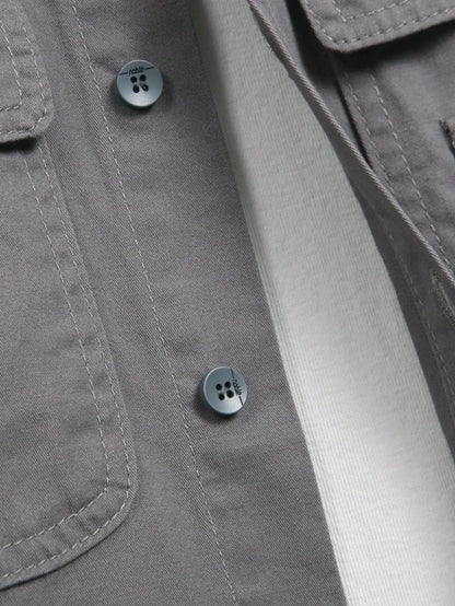 Men's workwear - style shirt for spring and autumn. Tailored fit. For daily casual wear. Trendy and minimalist.