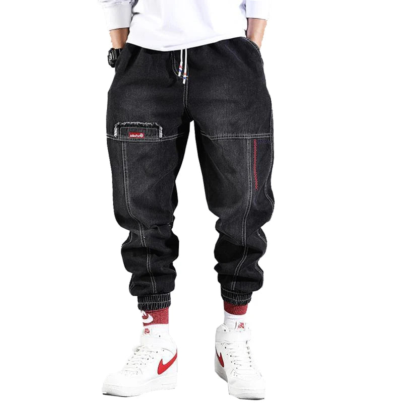 2025 New Streetwear Hip Hop Cargo Pants Men's jeans Cargo Pants Elastic Harun pants Joggers Pants In Autumn and Spring Men Cloth - Premium Kiosk