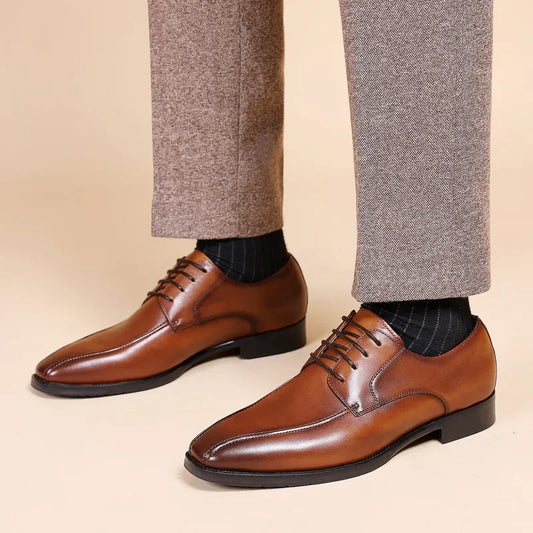 Whoholl Brand Oxford Shoes Patent Calfskin Leather Brogue Dress Shoes Classic Business Formal Shoes Man Handcrafted Mens 2024