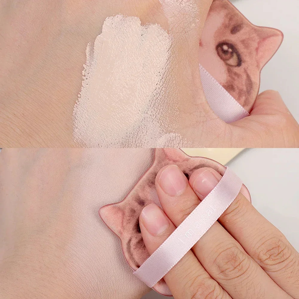 10PCS Cute Cat Makeup Puff Foundation Cosmetic Puff Smooth Powder Concealer Beauty Dry and Wet Dual-use Powder Puff Makeup Tool