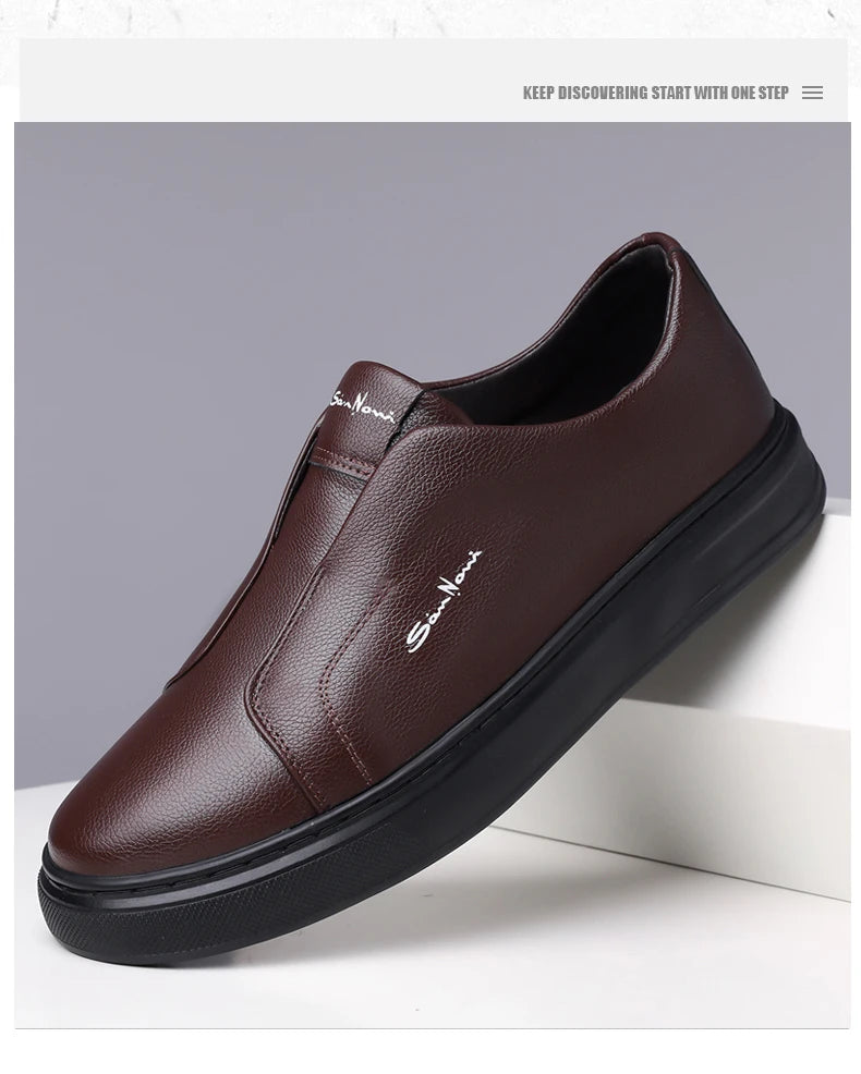 2025 Summer New Mens Loafers Trend Concise Casual Shoes Fashion Urban Leisure Leather Shoes Comfortable Convenient Board Shoes