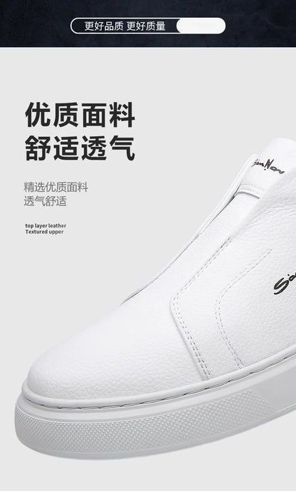 2025 Summer New Mens Loafers Trend Concise Casual Shoes Fashion Urban Leisure Leather Shoes Comfortable Convenient Board Shoes