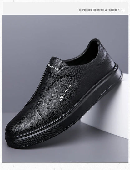 2025 Summer New Mens Loafers Trend Concise Casual Shoes Fashion Urban Leisure Leather Shoes Comfortable Convenient Board Shoes