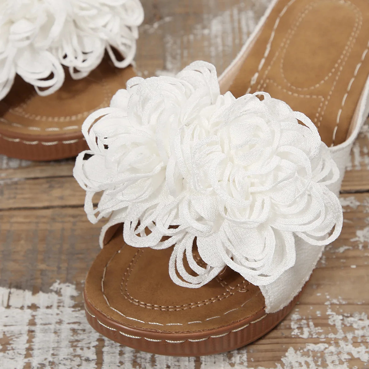 2025 New Women Platform Slippers Slip on Fashion Woman Shoes Summer Sandals Comfortable Flower Wedges Slippers Slides Women - Premium Kiosk