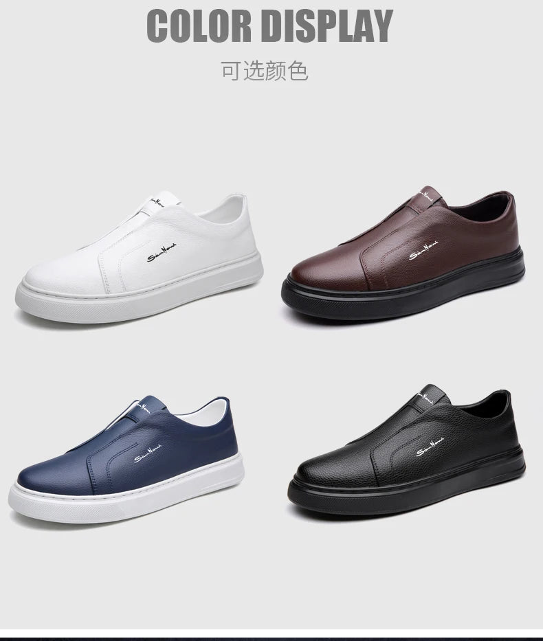 2025 Summer New Mens Loafers Trend Concise Casual Shoes Fashion Urban Leisure Leather Shoes Comfortable Convenient Board Shoes