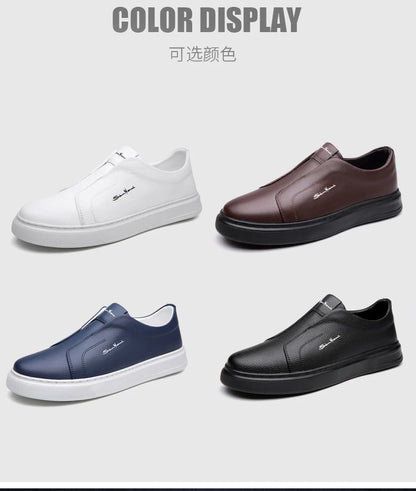 2025 Summer New Mens Loafers Trend Concise Casual Shoes Fashion Urban Leisure Leather Shoes Comfortable Convenient Board Shoes