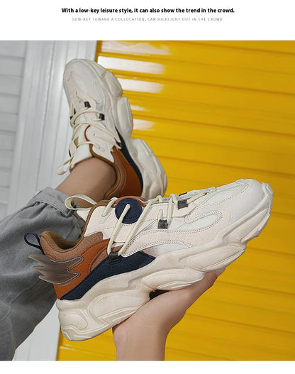 2025 new fashion platform daddy shoes men's ins port fashion shoes male personality popular leisure running shoes