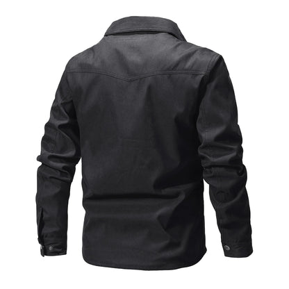 Casual Men's Jacket Men's Jackets Spring Flannel Lined Shirt Coat  Men's Jackets Windproof Western Cowboy Casual Coat