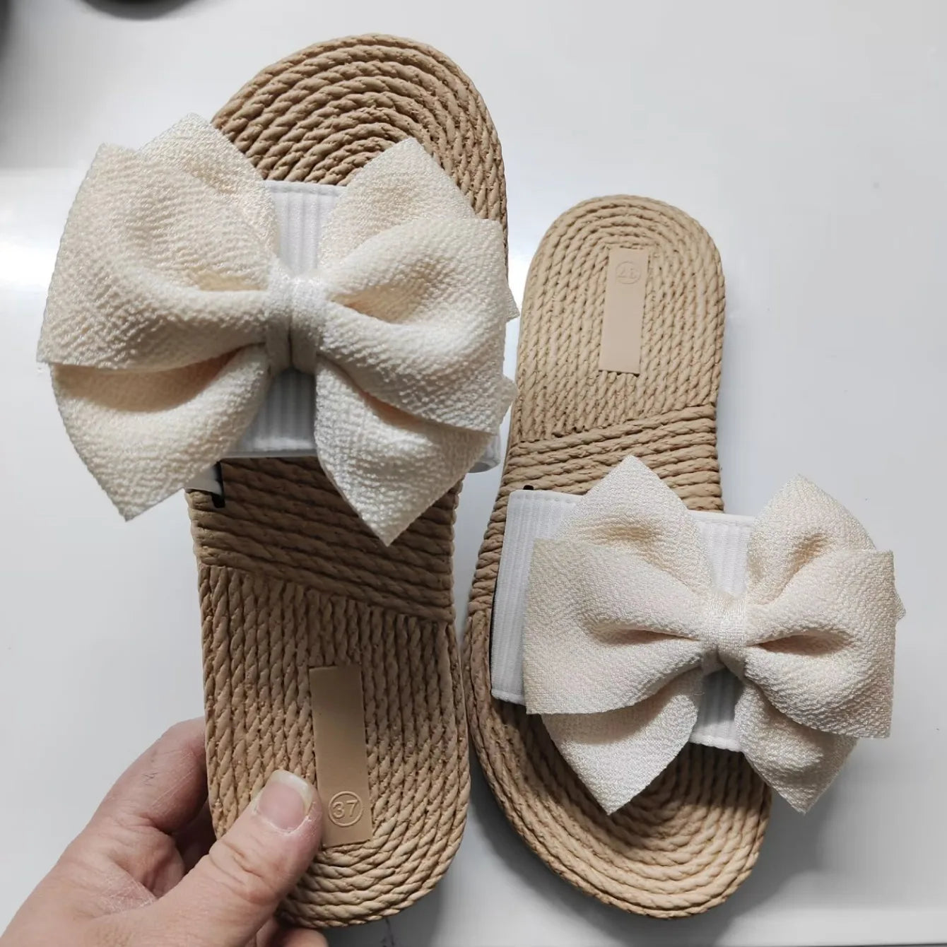 Women Slippers Fashion Trend Bow Anti Slip Sandals Wear-resistant Comfortable Soft Sole Flat Heel Slippers Home Slides Women - Premium Kiosk